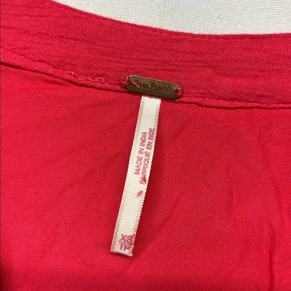 FREE PEOPLE Mia Embroidered Gauze Dress Floral Pocket White V Neck dress - Picture 5 of 10